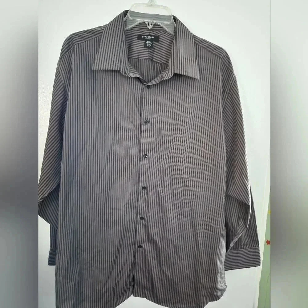 Structure brand mens fitted style casual button down size XL